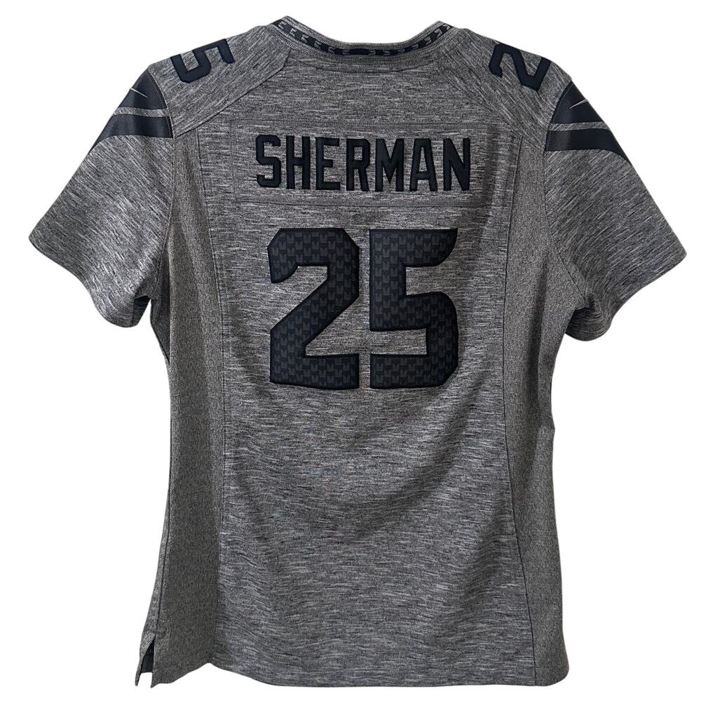 Nike Seattle Seahawks Richard Sherman 25 Jersey Women’s Heather Grey Top M - Picture 12 of 12